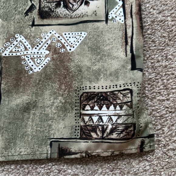 Vintage 90s/Y2K Caribou Tan Green Tribal Pattern Tank Top Womens Size Large Boho - Picture 14 of 15